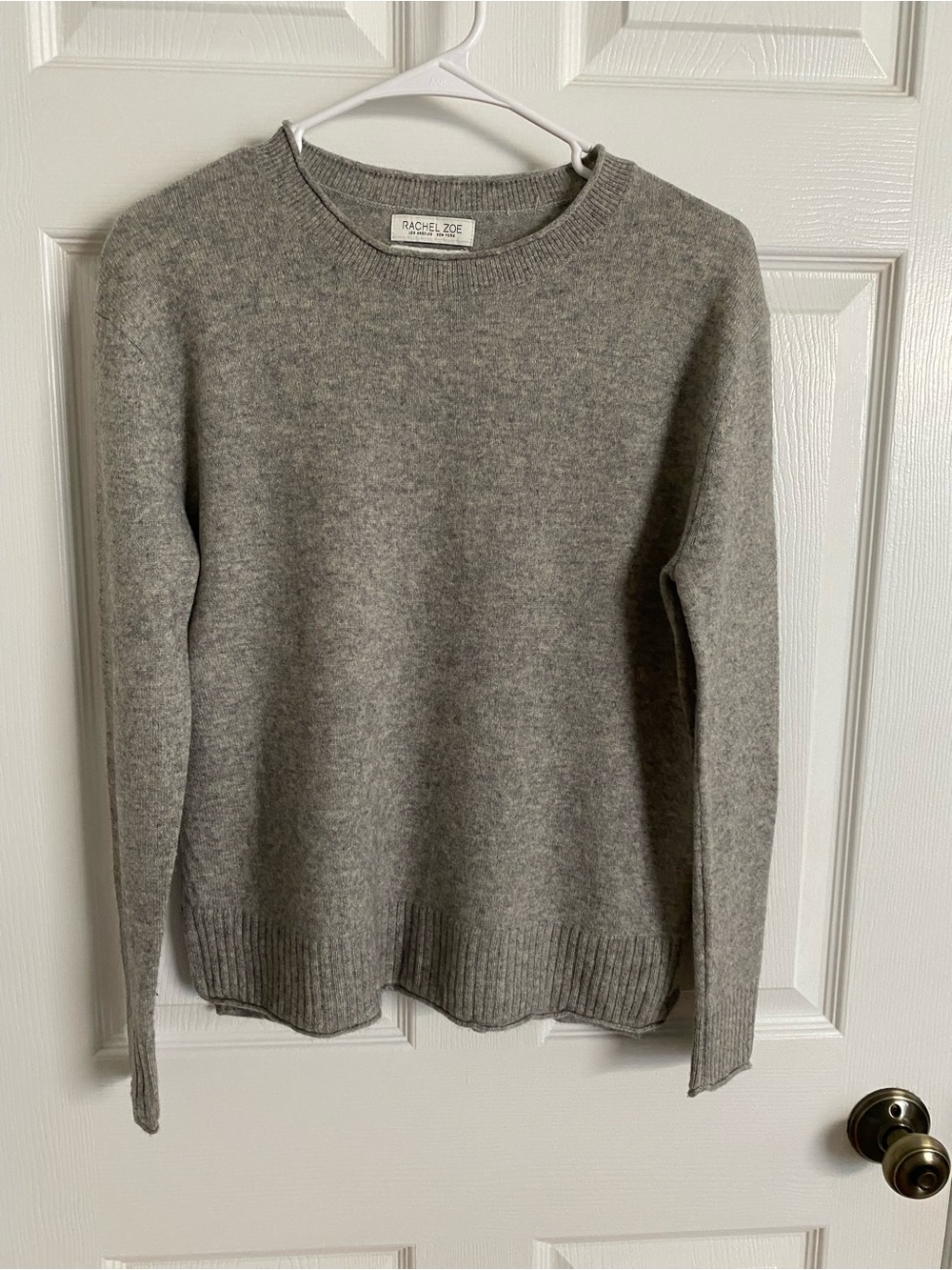 Rachel Zoe 100% 2-Ply Cashmere Crewneck Sweater – Size M (Heather Gray)